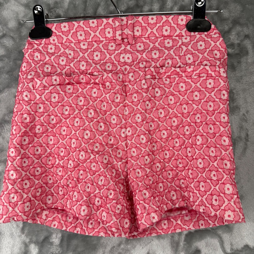 Blue Rain Pink Floral Geometric High Waisted Shorts Womens Small Girlhoodcore - Picture 2 of 16
